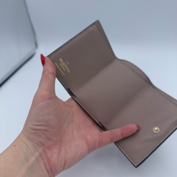 Valentino Taupe Wallet with Gold Studs - Picture 7 of 10